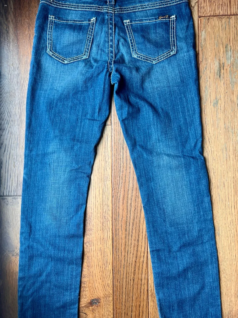 Seven7 Women's Dark Blue Slim Straight Jeans, Size 30